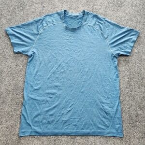 Lululemon Metal Vent‎ Tech Shirt Mens Large Blue Seamless Short Sleeve Athletic